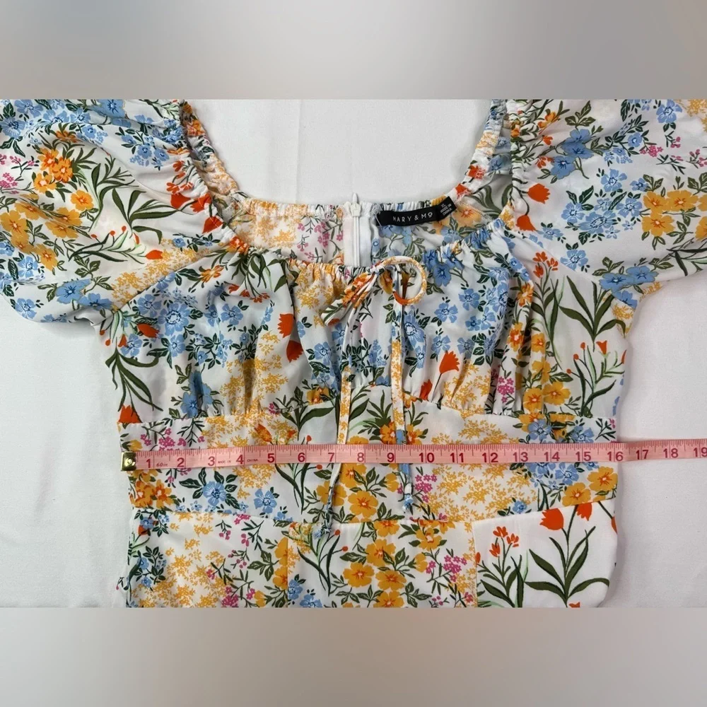 Mary & Mo Floral Short Sleeve Empire Waist Dress Size XL - Picture 8 of 8